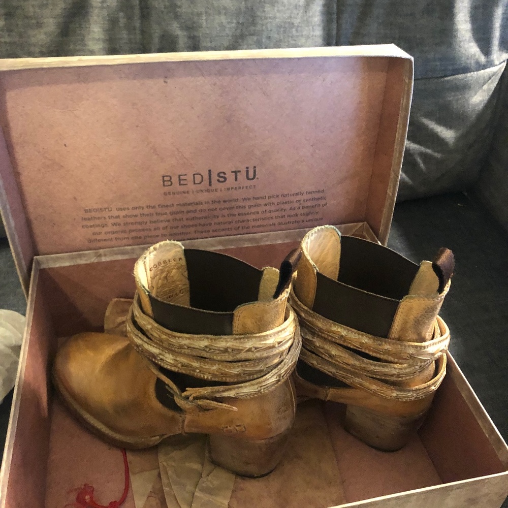 Bed|Stü Tan Rustic Women's Lorn Leather Pull On Boots/Booties Size 6